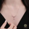 Pembe Nergis Çiçeği Kolye