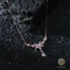 Pembe Nergis Çiçeği Kolye