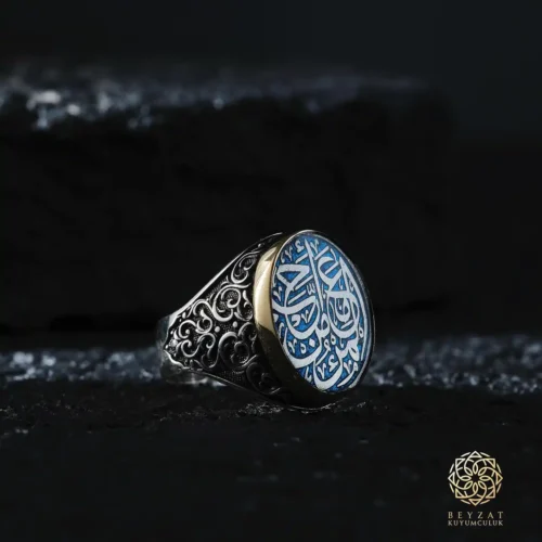 Gümüş Oval Kasa Kişi Sevdiği İle Beraberdir Erkek Yüzük Modeli