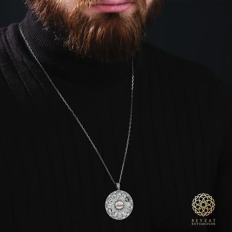 İsimli Burç Gümüş Madalyon Modeli