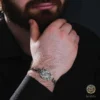 16 Türk Devleti Erkek Gümüş Damla Bileklik Modeli