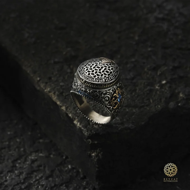 BEYZAT 2025 NISAN23702 copy Desenli İsimli Gümüş Yüzük