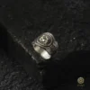 Gravürlü Harfli Erkek Gümüş Yüzük