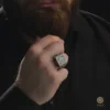 Kufi Kare Gümüş Yüzük