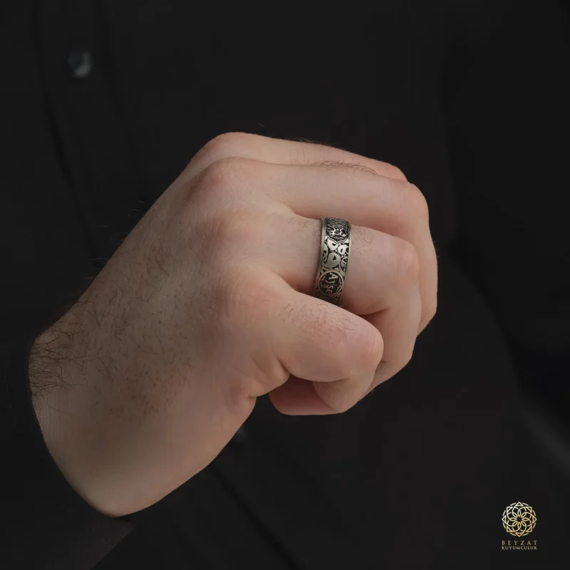 BEYZAT 2025 NISAN24313 copy Vav Harfli İsimli Gümüş Çift Alyans