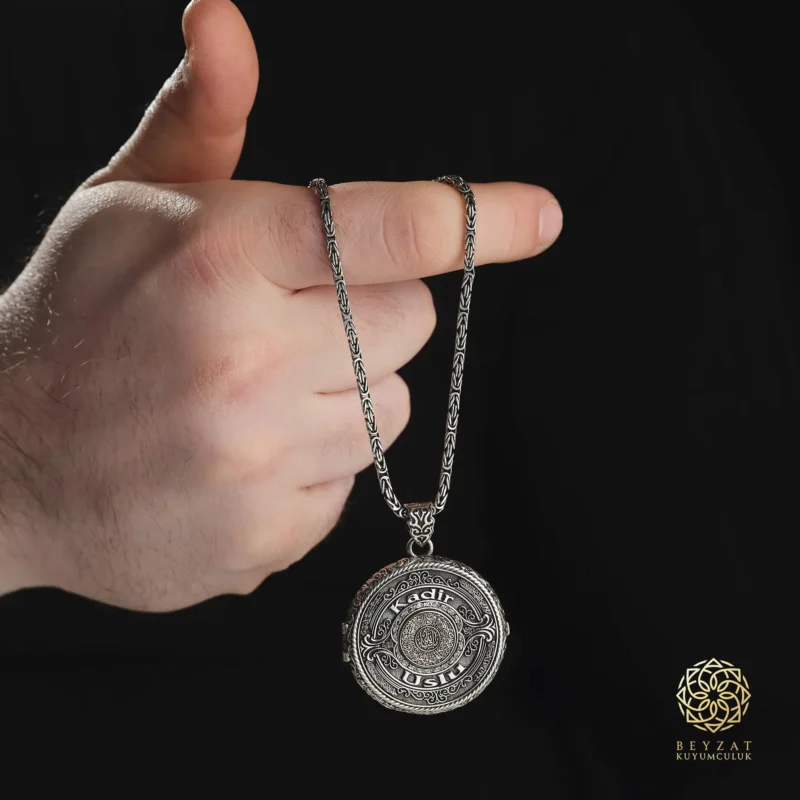 BEYZAT 2025 NISAN24623 copy Dualı Kapaklı Gümüş Madalyon Kolye