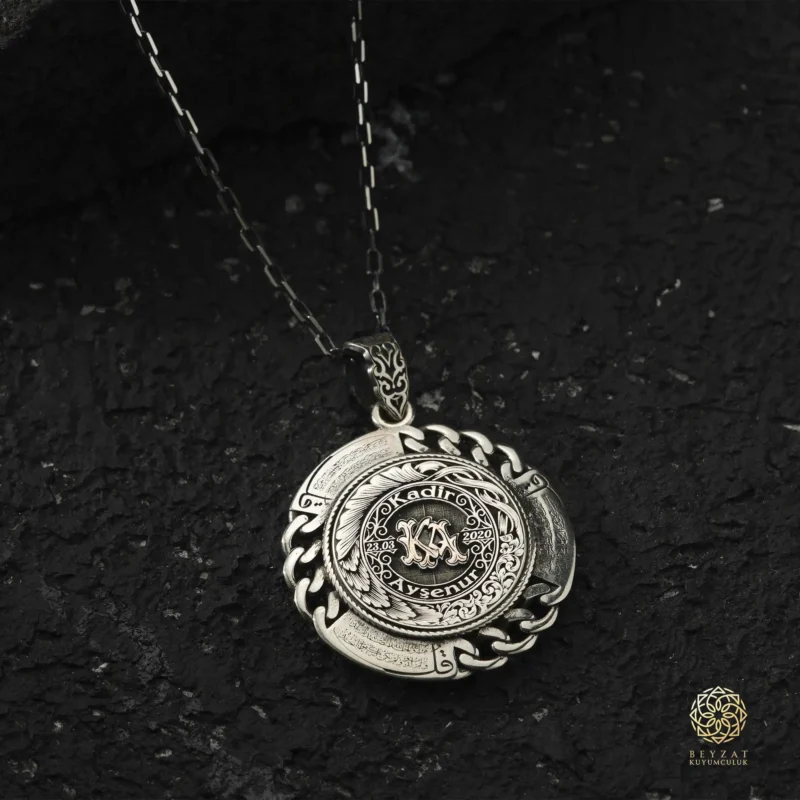 BEYZAT 2025 NISAN23460 copy Fotoğraflı Gurmet Gümüş Madalyon Kolye - Forse Zincir