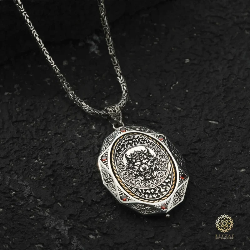 BEYZAT 2025 NISAN23486 copy Ay Yıldız Detaylı Kişiye Özel Gümüş Madalyon Kolye