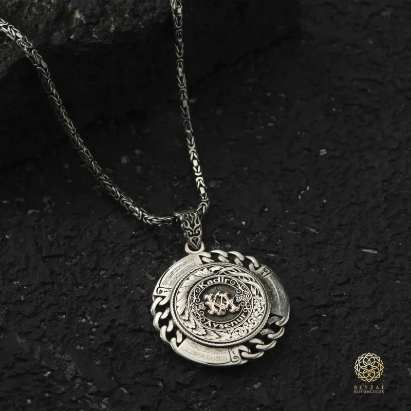 BEYZAT 2025 NISAN23603 copy Fotoğraflı Gurmet Gümüş Madalyon Kolye - Kral Zincir