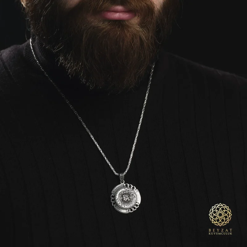 BEYZAT 2025 NISAN24531 copy Fotoğraflı Gurmet Gümüş Madalyon Kolye - Kral Zincir