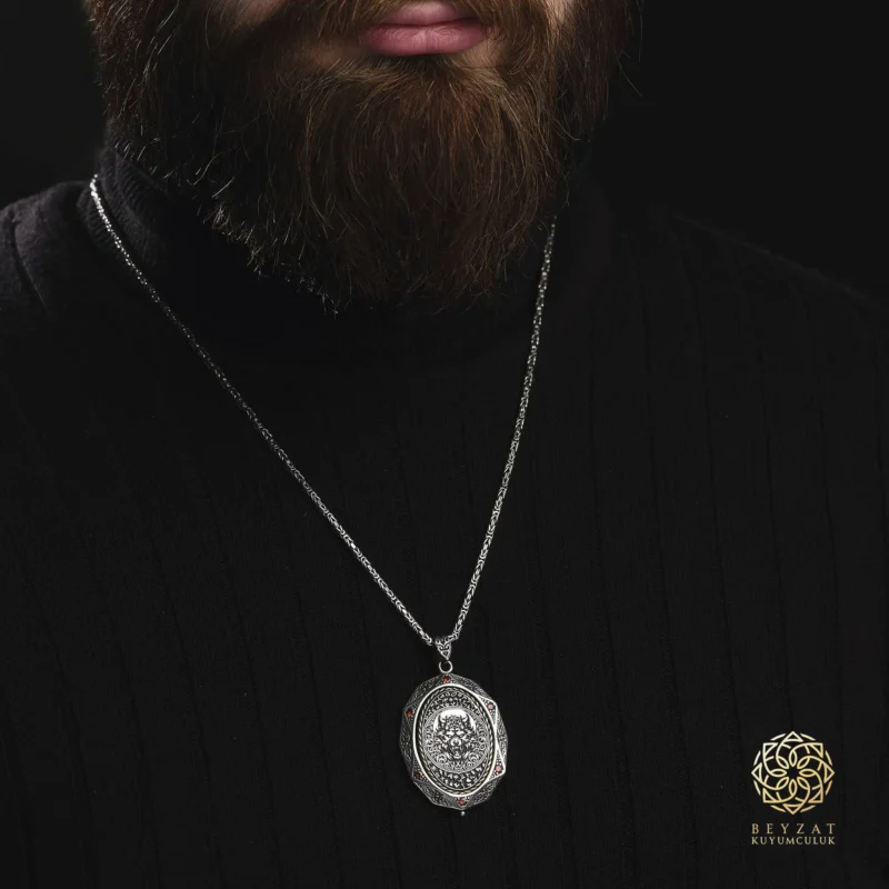 BEYZAT 2025 NISAN24541 copy Ay Yıldız Detaylı Kişiye Özel Gümüş Madalyon Kolye