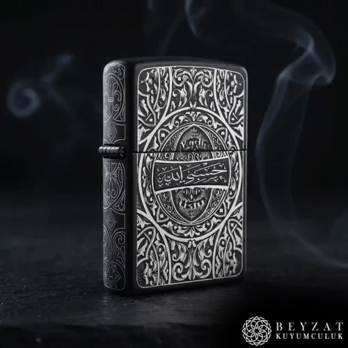 1 Hasbiyallah Gravür İşlemeli Benzinli Markalama Çakmak