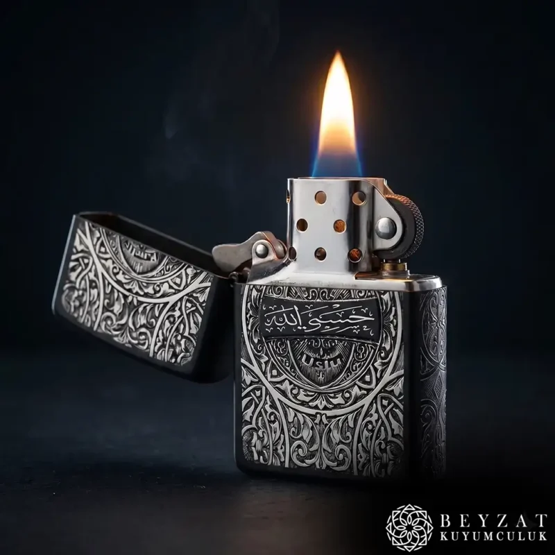 3 Hasbiyallah Gravür İşlemeli Benzinli Markalama Çakmak