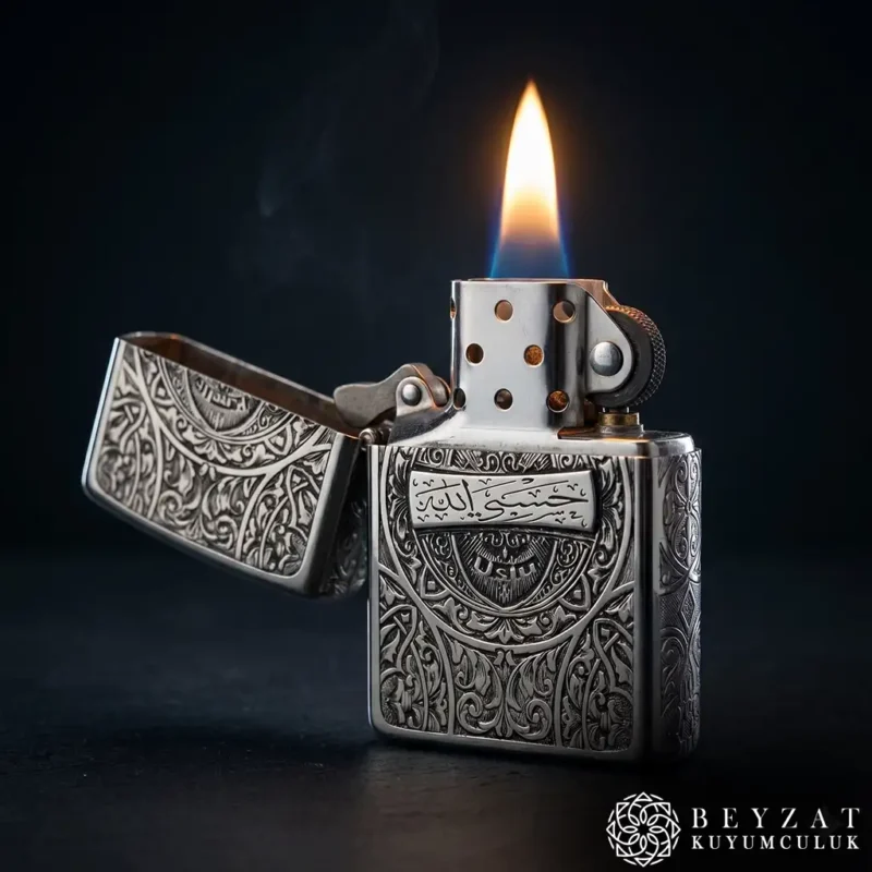 3 Hasbiyallah Gravür İşlemeli Benzinli Premium Tasarım Çakmak