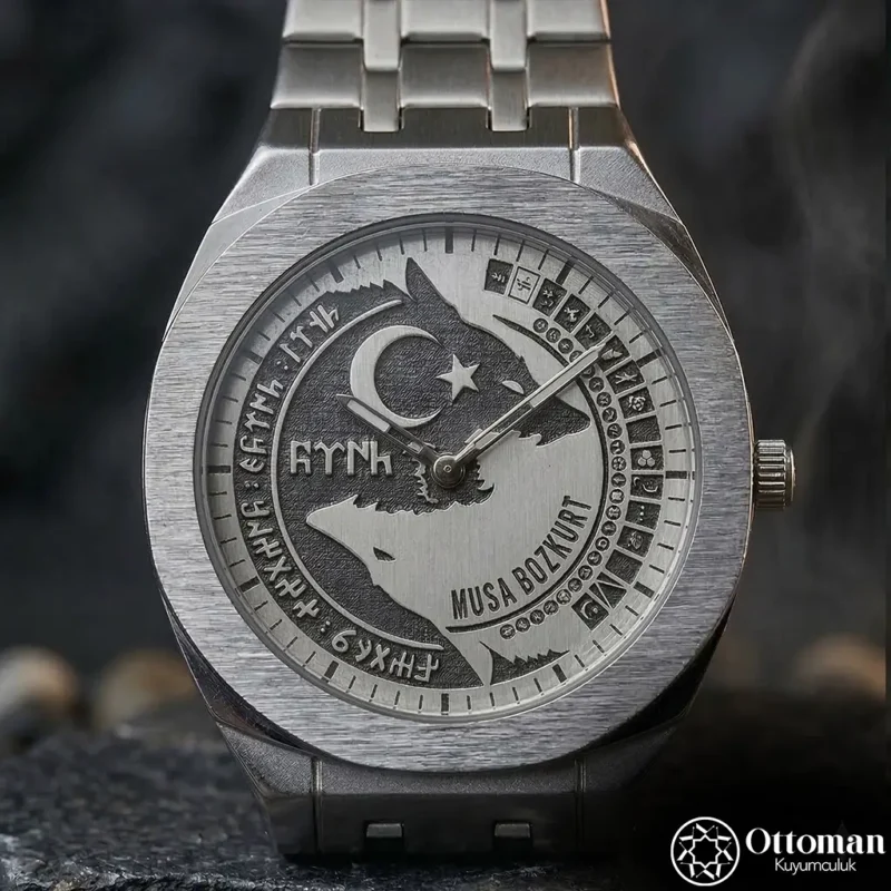 ottoman-29619-3-36 Bozkurt İsimli Gümüş Kadranlı Kol Saati