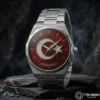 ottoman-30778-3-8 Ay Yıldızlı İsimli Gümüş Kadranlı Erkek Kol Saati