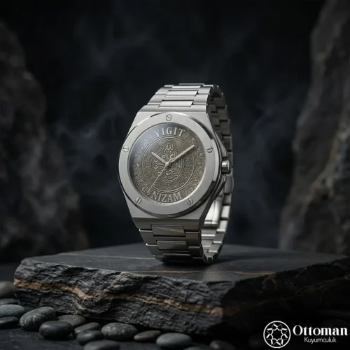 ottoman-30802-3-12 Koruma Dualı Gümüş Kadranlı Kol Saati
