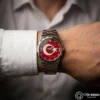 ottoman-31089-2-30 Fosforlu Ay Yıldızlı Gümüş Kadranlı Kol Saati