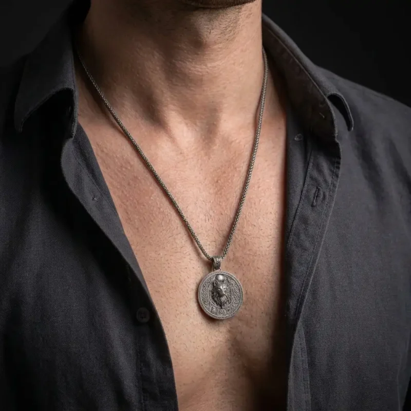 1abeyzat (3) Bozkurt Madalyon Gümüş Kolye Modeli